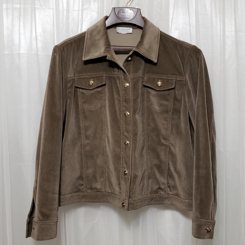 St. John Sport Tan Suede Feel Tan Jacket Sz ??